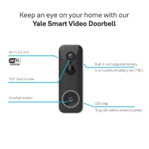 Yale Smart Video Doorbell 1080p Full HD image, live viewing, and night vision, Works on Yale Home app 3 1 ac2565f5 f0e2 49e8 b9be 6d723e98828f 1100x
