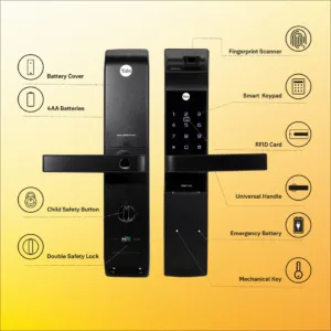 YDM 7116A Smart Lock, Matt Black with Fingerprint, PIN Code, RFID Card, Mechanical Key, Bluetooth module, Works with Yale Home App 5 2 93502276 e791 4969 9244 a94c62942c11 1100x