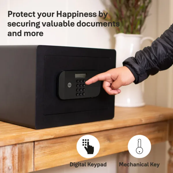 YSFB/200/EB1 High Security Digital Safe Locker with Fingerprint and Pin Access - Black