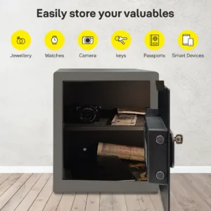 YSFB/200/EB1 High Security Digital Safe Locker with Fingerprint and Pin Access - Black