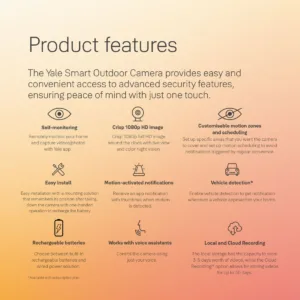 Yale Smart Outdoor Camera 1080p FHD | Motion Trigger | 2-way Audio | Color Night vision | Spotlight | Solar Charger (Optional) | Works with Yale home App 5 3 f7c0bb6a e12b 4763 9765 ef0eb3e101d8 1100x