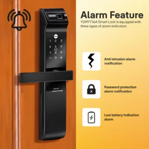 YDM 7116A Smart Lock, Matt Black with Fingerprint, PIN Code, RFID Card, Mechanical Key, Bluetooth module, Works with Yale Home App 6 4 5c1ca66f ed82 4773 823e bdaac05613df 1100x