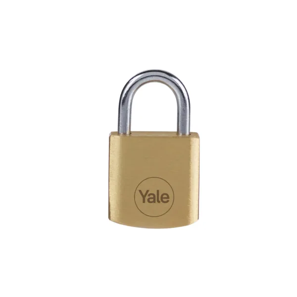 Yale Y110B/20/111/1 - Brass Padlock (20 mm) - Indoor Lock for Locker, Backpack, Tool Box - 3 Keys - Standard Security
