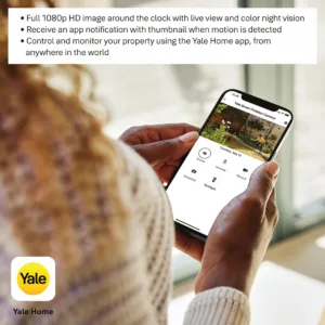 Yale Smart Outdoor Camera 1080p FHD | Motion Trigger | 2-way Audio | Color Night vision | Spotlight | Solar Charger (Optional) | Works with Yale home App 7 5 847bec3f fb09 4973 b395 950f8252851a 1100x