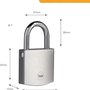Y120DB/50/127/1 Yale 50mm Brass Disc Padlock with 3 Retaining Keys (Chrome Finish) 2 61Z LTU3JZL. AC SX425
