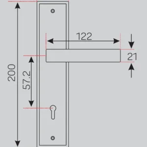 YME 557+ Lever Handle set with key-in lever double strike lockbody Satin Steel