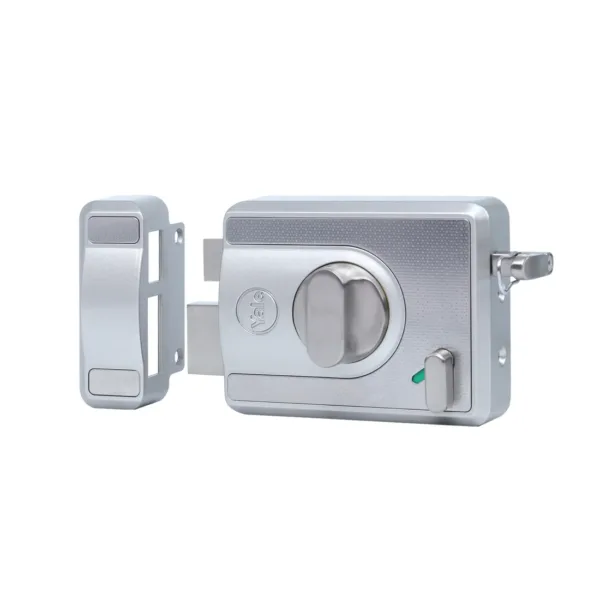 CBS-Cinco Stark Series Premium Rim Main Door Lock , Knob Inside, Silver