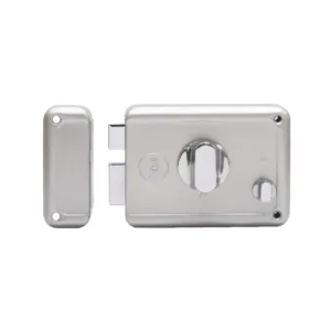 R601-DBTT, RIM Lock With Two Deadbolts, Knob Inside, Regular Key, Silver