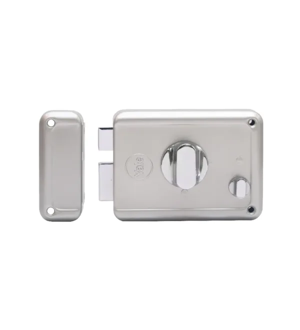 R601-DBTT, RIM Lock With Two Deadbolts, Knob Inside, Regular Key, Silver