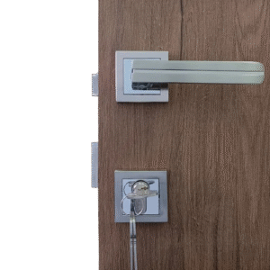 SM-02-01-01 Yale SM series Mortise Lock Comboset with Rose and Escutcheons, Cylinder with Knob inside and keys Outside, SS Finish