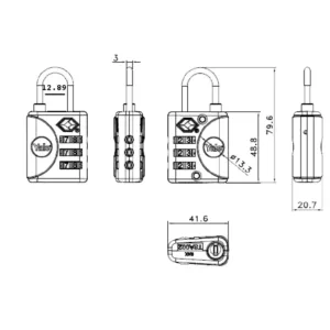 YTP1/32/119/1 Travel Sentry Approved (TSA) Travel Padlock with inspection Indicator