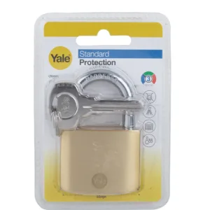 Y110B/50/126/1 Yale Brass Padlock with Hardened Steel Shackle, Brass finish 7 Y110B 50 126 1 1100x