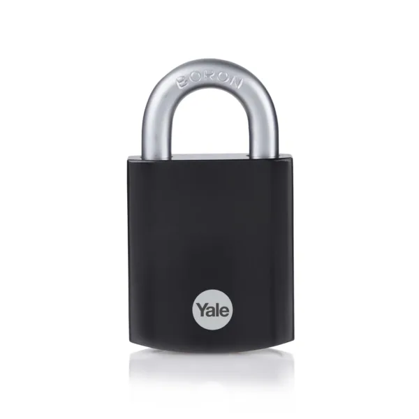 Yale Y90SB Padlock Hardened Steel Body and Boron Steel Shackle, Max Security Padlock Black