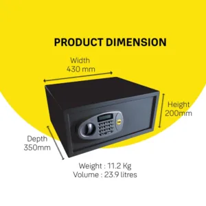 YLS/200/DB2 Security Laptop Safe Locker, Digital - Pin Access, Black 5 YLS200DB2 05