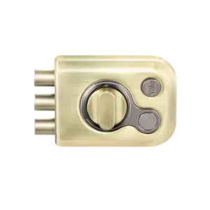 KRT-3B-TT-ABM/BN: Yale Katros Rimlock – Tribolt, 3 Deadbolts, Thumbturn, 4 Dimple Keys