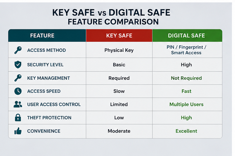 key safe vs digital safe