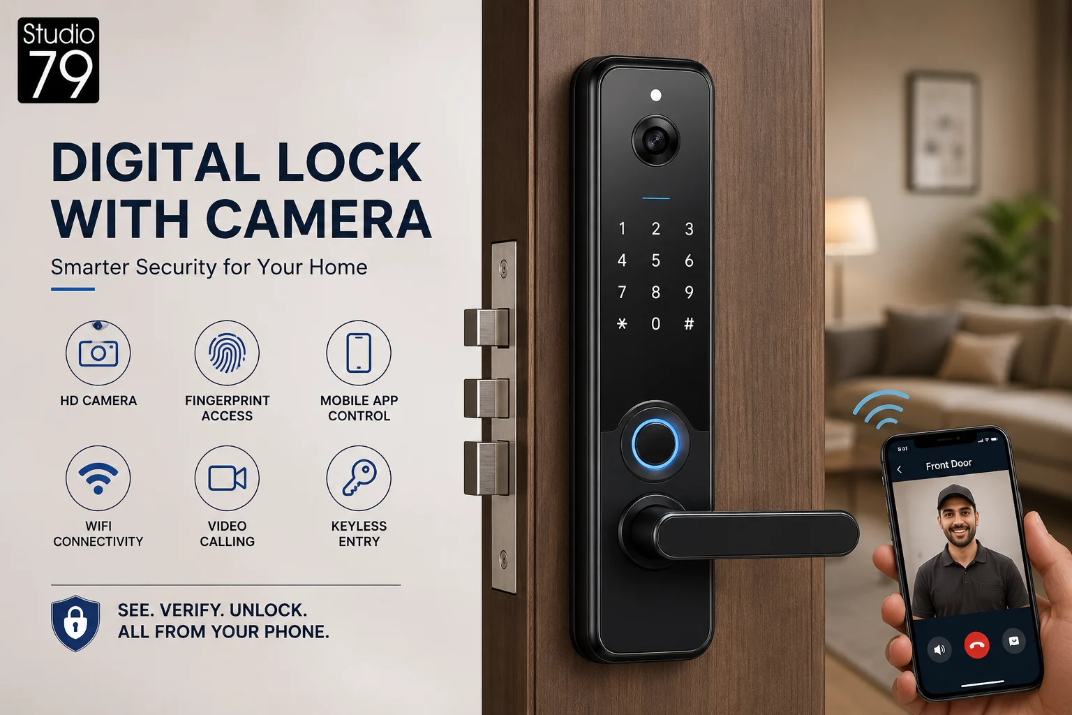 digital lock for main door with camera